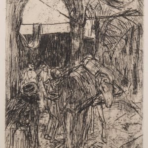 Marius Bauer (1867 - 1932) ets Pakpaarden (VERKOCHT)