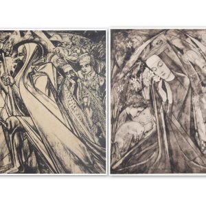 z (VERKOCHT) Jan Toorop (1858-1928) - De Pelgrim en Narcissus Poeticus