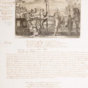 Pieter Serwouters - Maurits benoemd als stadhouder, 1585   Gravure - tekst in dichtvorm, Handgesigneerd - 1621